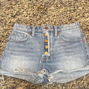 Lucky Brand Blue Jean Shorts High-Waisted Distressed